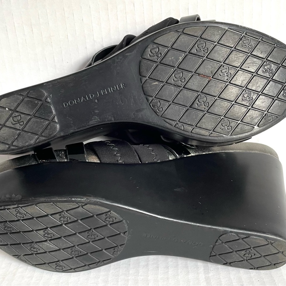 Donald Pliner Strappy Wedge Black Sandals - Picture 7 of 7
